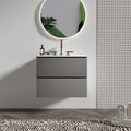 Space Grey 24-Inch Wall Mount Bathroom Vanity with Extra Storage