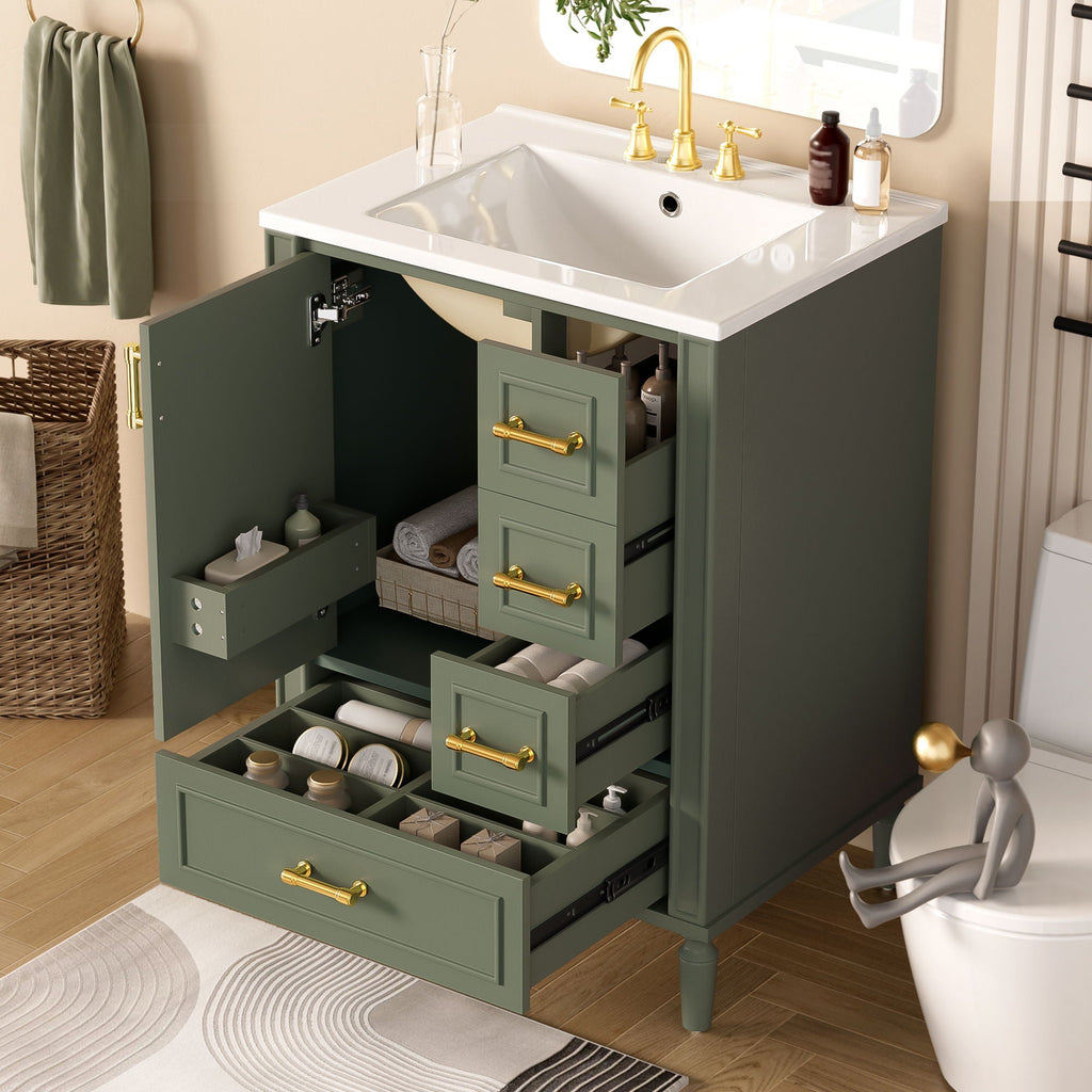 Traditional Bathroom Vanity Set with Soft Close Doors - Multiple Colors