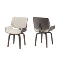 Mid Century Modern Dining Chair Set with 360° Swivel - Beige