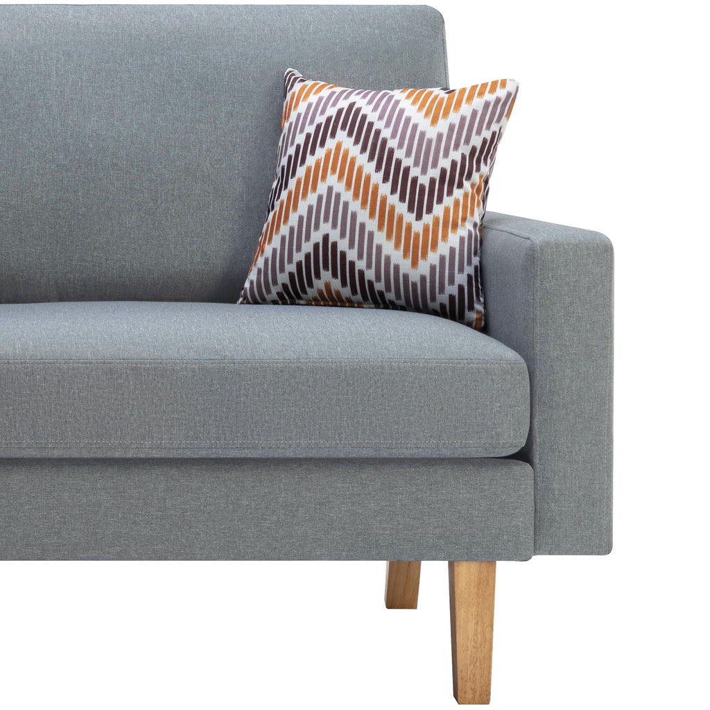 Minimalistic Stationary Sofa with 2 Throw Pillows - Select Color