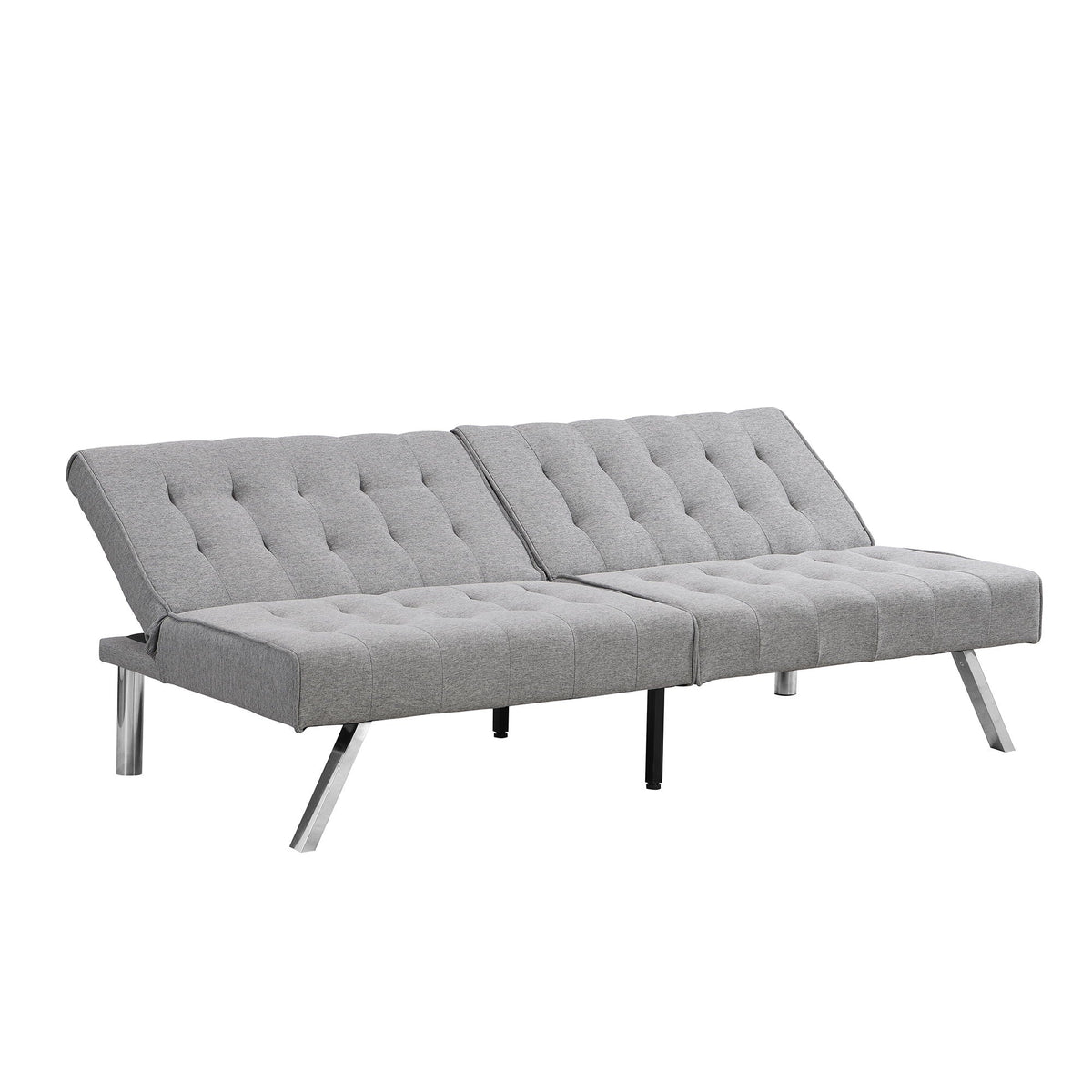 Modern Sofa Bed with Wood Frame and Stainless Legs - Multiple Colors