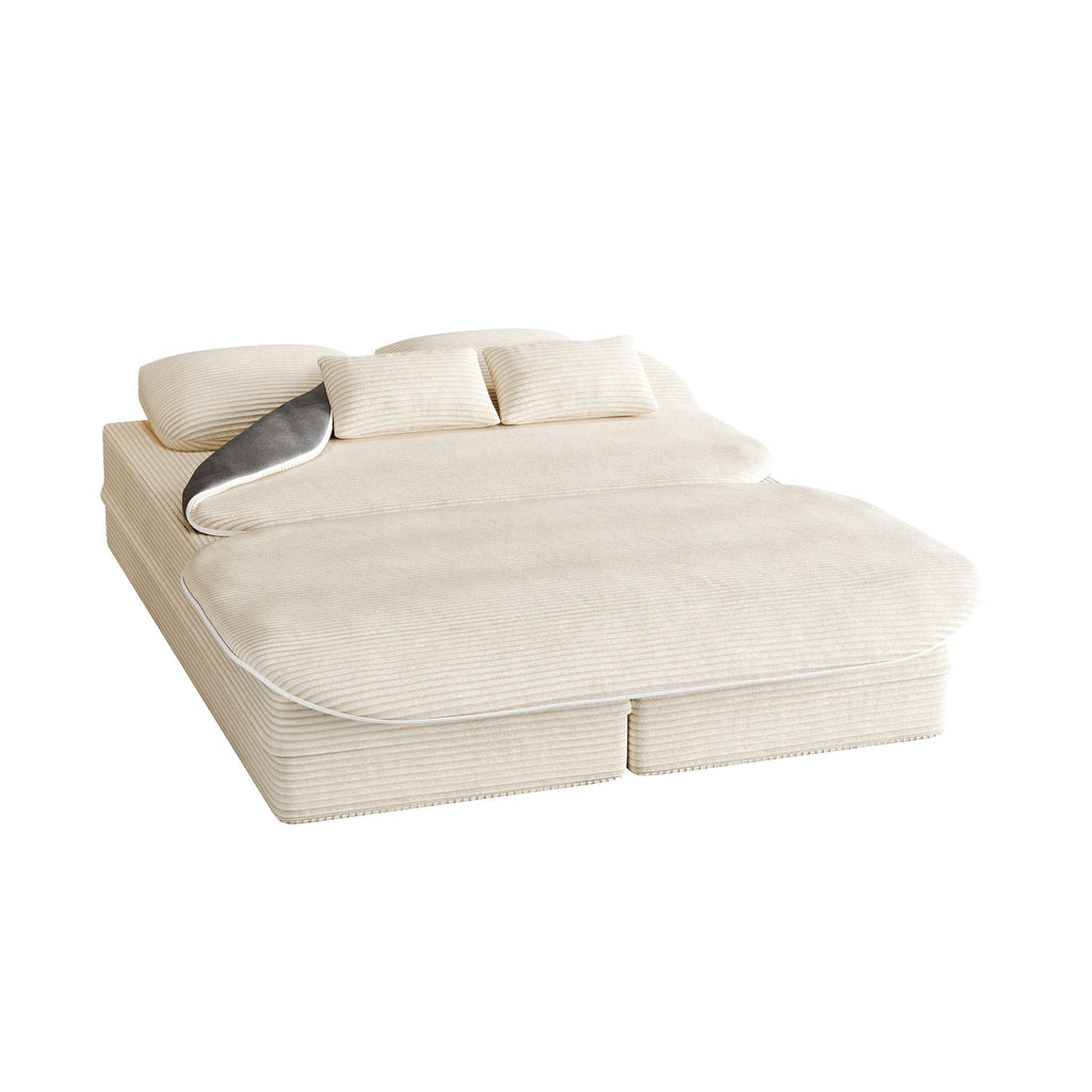 2 In 1 Foldable Sofa Bed with Multi Functional Blanket - Futon Sofa