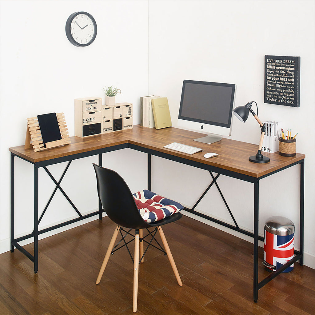 Olympus Corner Desk with Eco-Friendly Board - Dark Gray or Light Brown