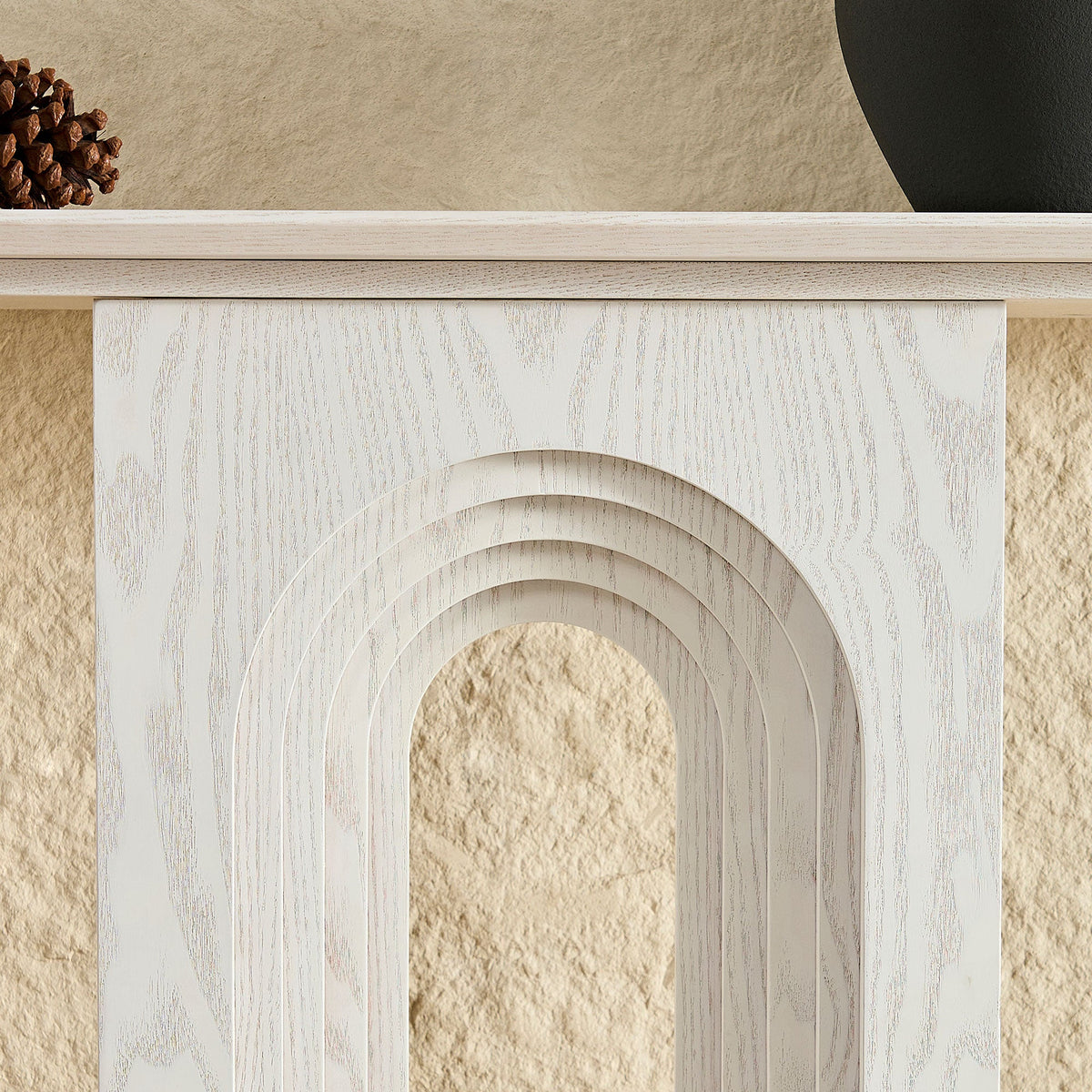 47.24 Inch Entryway Table with Unique Loopback Design - White or Walnut