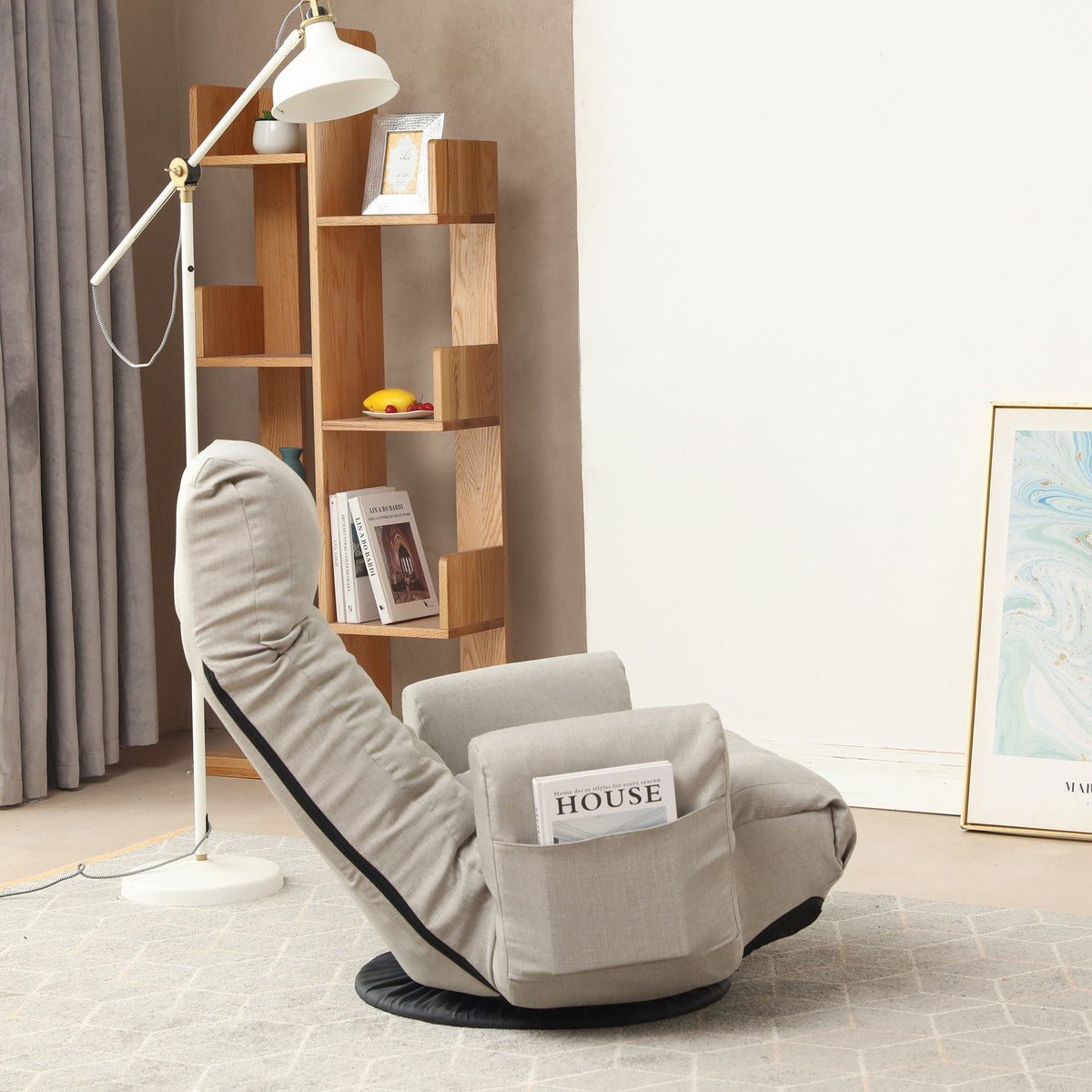 Modern With Metal Frame Swivel Game Lounge Chair With Adjustable Headrest
