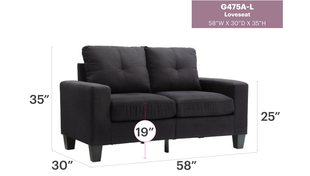 Track Arm Loveseat with Pocket Coil Comfort - Multiple Colors