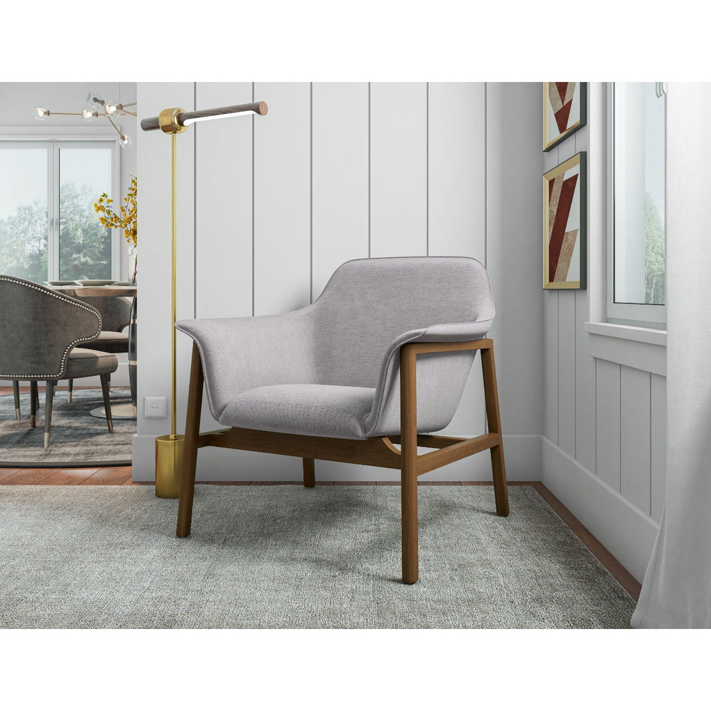 Weave Accent Armchair with Wood Frame - Gray, Beige, or Orange