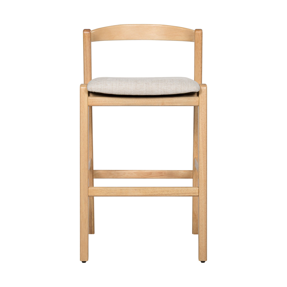 Balmain Indoor Rubberwood Barstool with Cushioned Seat - Brown