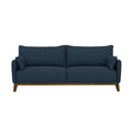 Wide Blue Stationary Sofa with Attached Legs - 84" Modern Comfort