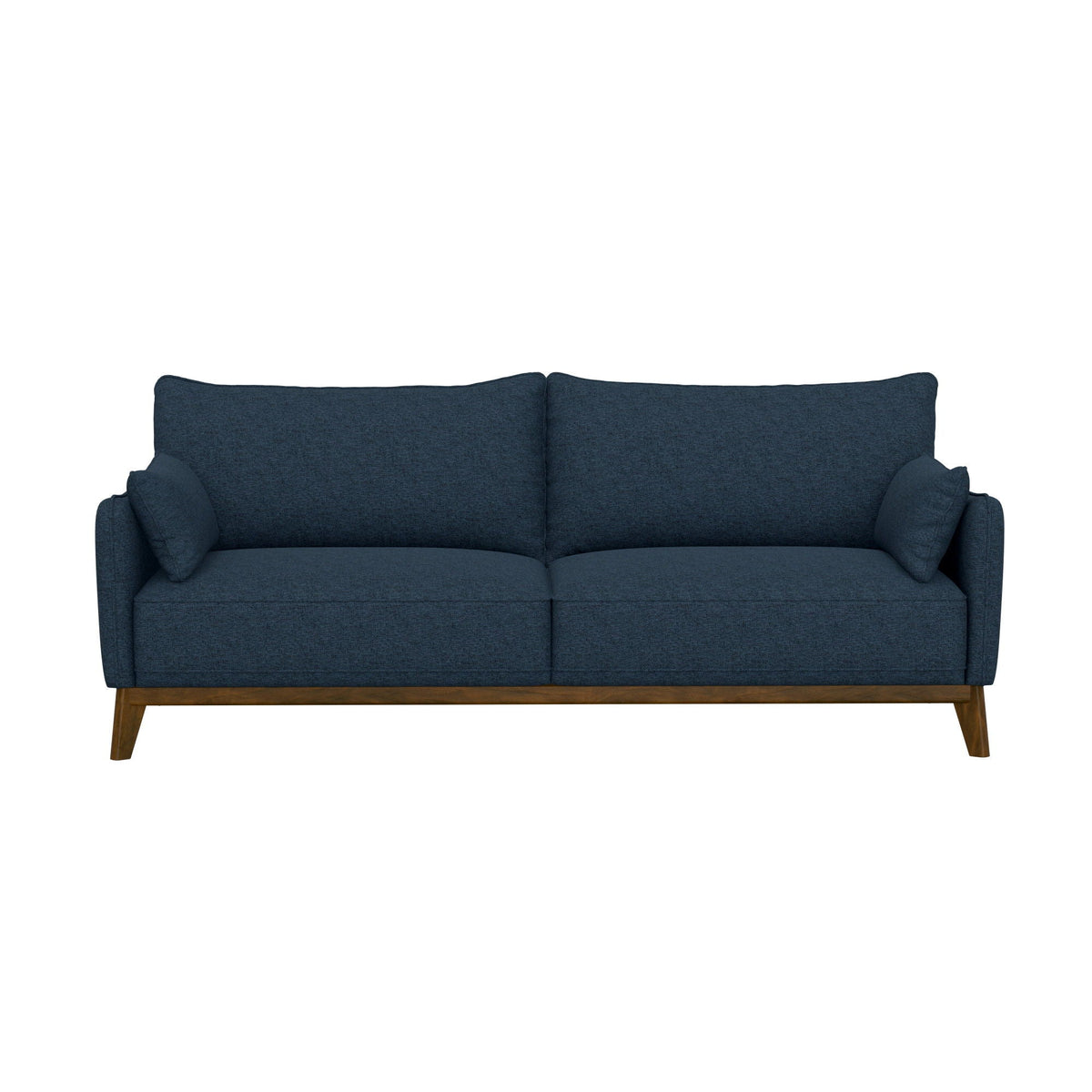 Wide Blue Stationary Sofa with Attached Legs - 84" Modern Comfort