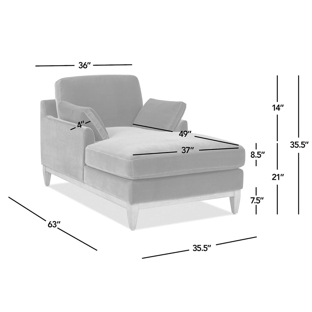 Olive Green Modern Farmhouse Chaise Lounge Chair with Sustainable Rubberwood Base