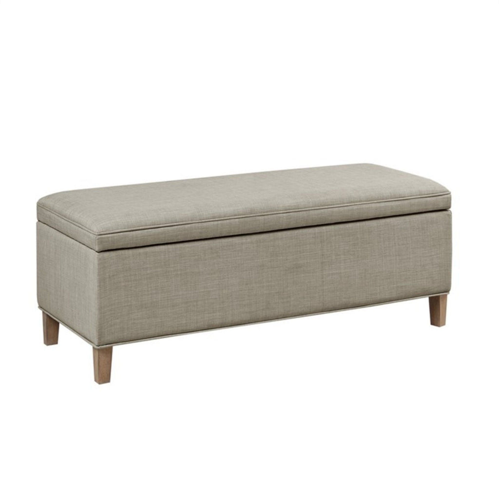 Light Gray Storage Bench with Soft Close and Ample Storage - Rectangular