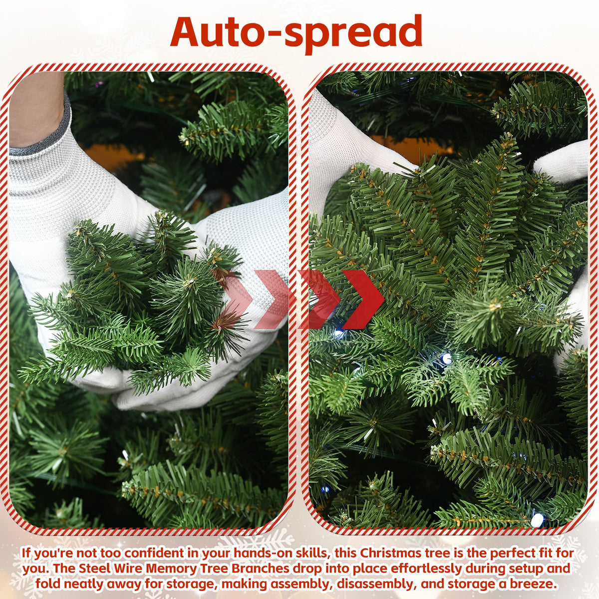 7FT Prelit Christmas Tree with 340 RGB LED Lights - Multicolor