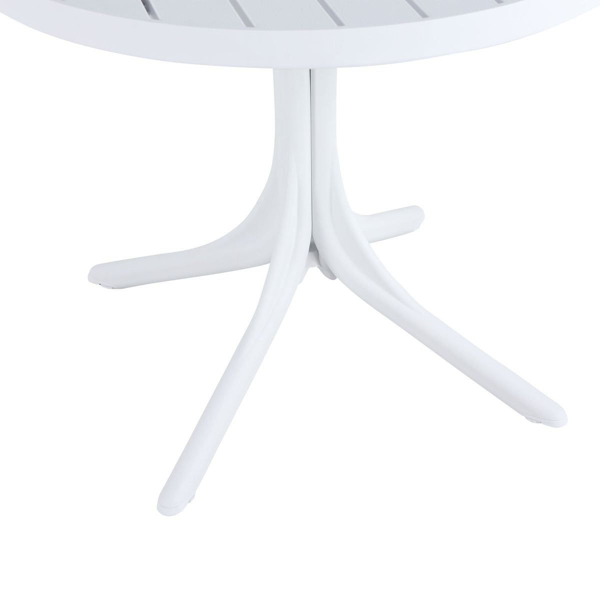 Modern Round Dining Table with Waterproof, UV-Resistant Finish - White