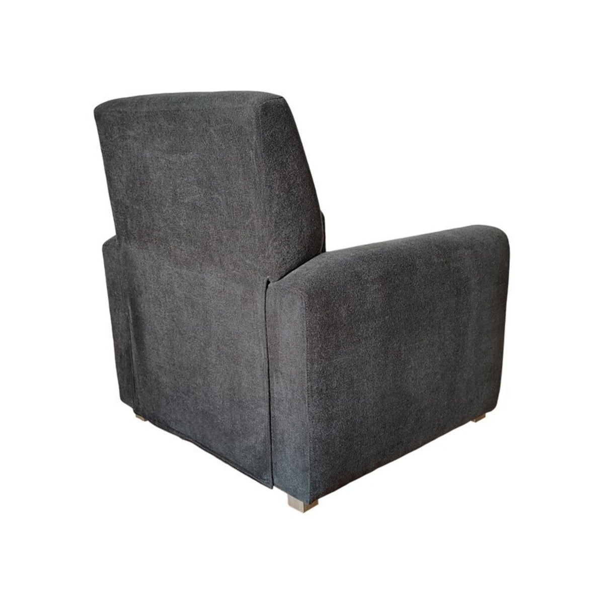 Gray Recliner Chair with Solid Wood Frame - No Assembly Required