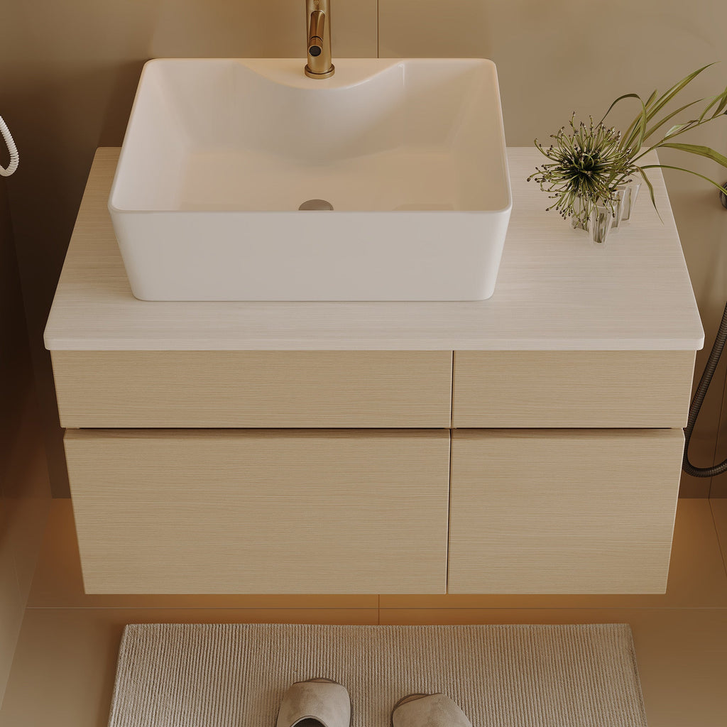 31.5 Inches Floating Single Small Bathroom Vanity with Sink