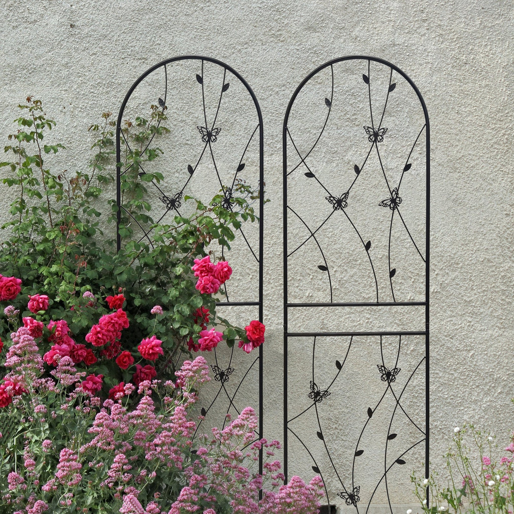 Metal Garden Trellis 4 Pack with Rustproof Finish - Black