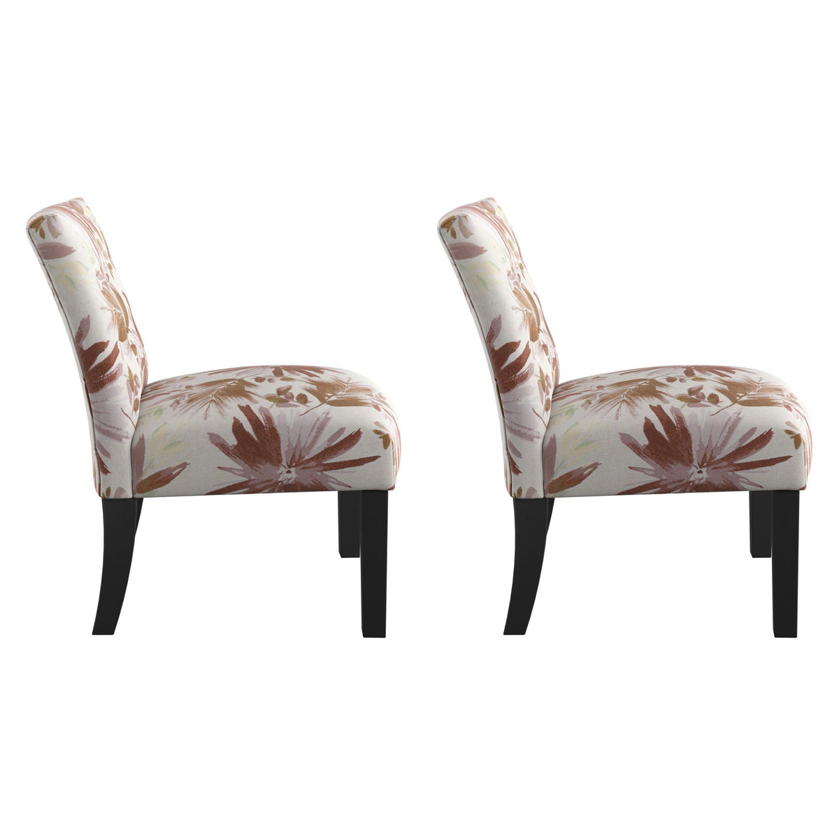 Floral Accent Chair with Modern Design - Red