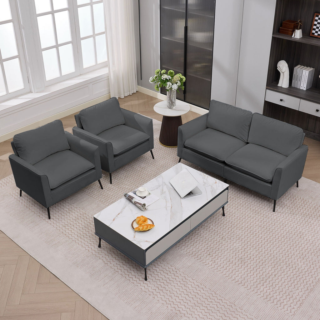 Upholstered Loveseat with Plush Headrest - Multiple Colors