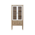 Display Bookcase with Glass Cabinet Doors - Sand