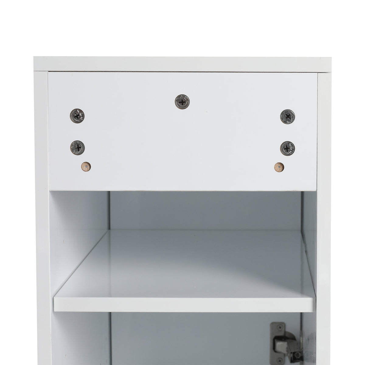 12" Bathroom Side Cabinet with Soft-Close Doors - Glossy