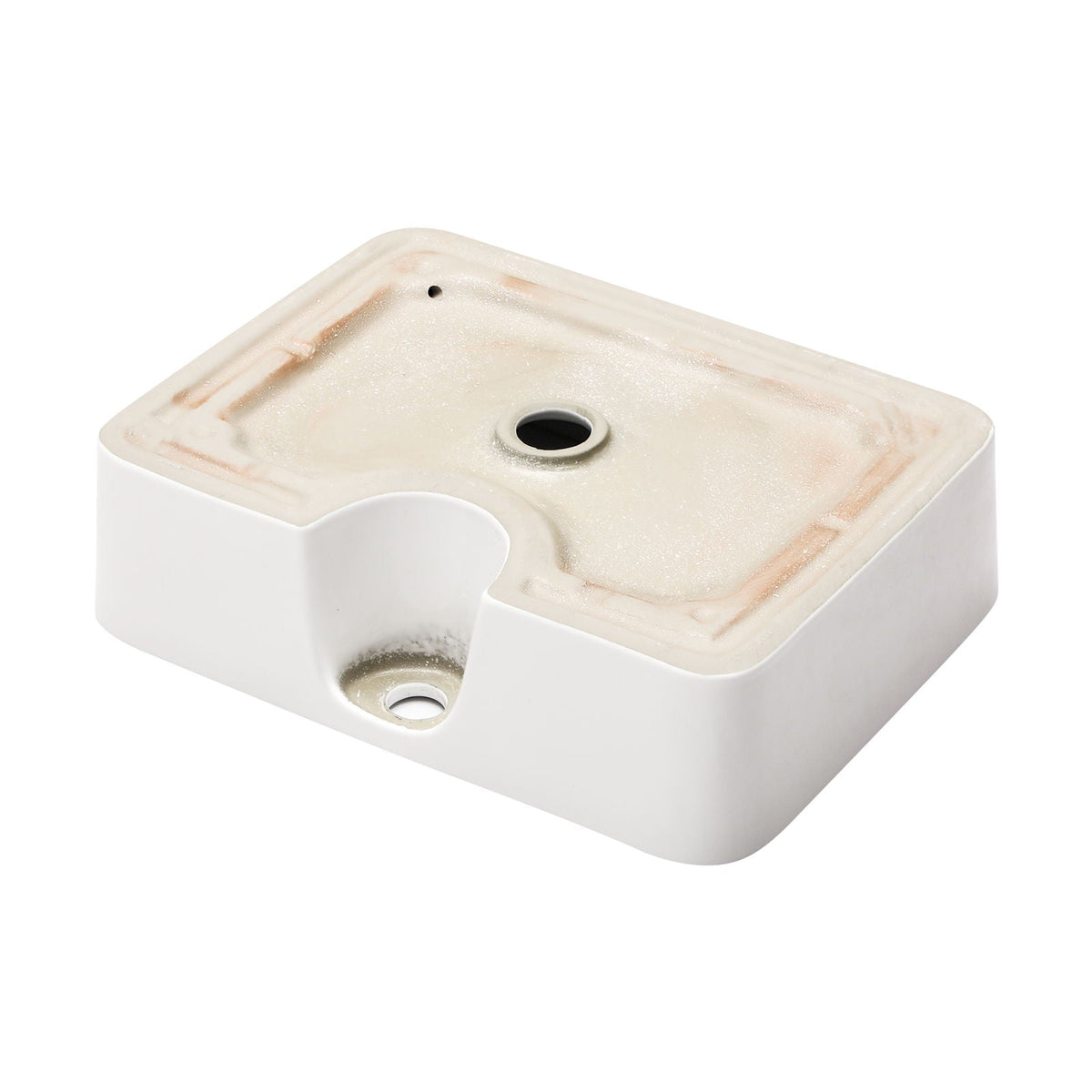 Rectangular Vessel Sink with Faucet & Drain - White/Black