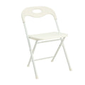 White Folding Chair Set with Waterproof Finish and Stackable Design - Set of 4