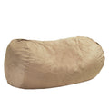 Traditional Cylindrical Suede Bean Bag Chaise - Light Brown or Red