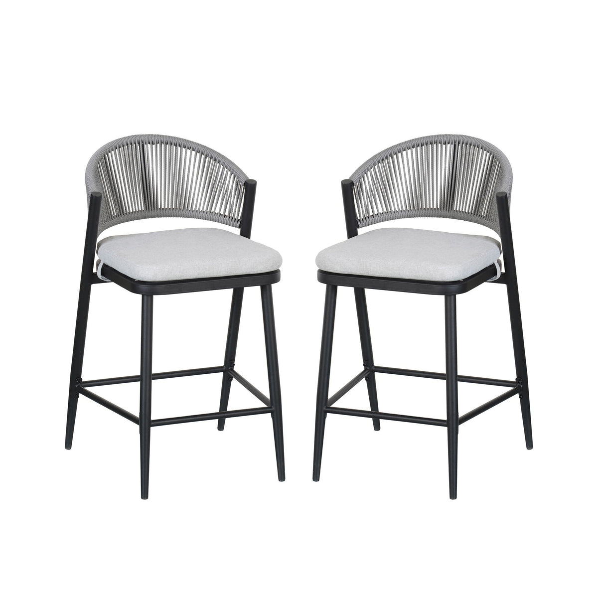 Outdoor 26" Counter Height Metal Frame Counter Stools