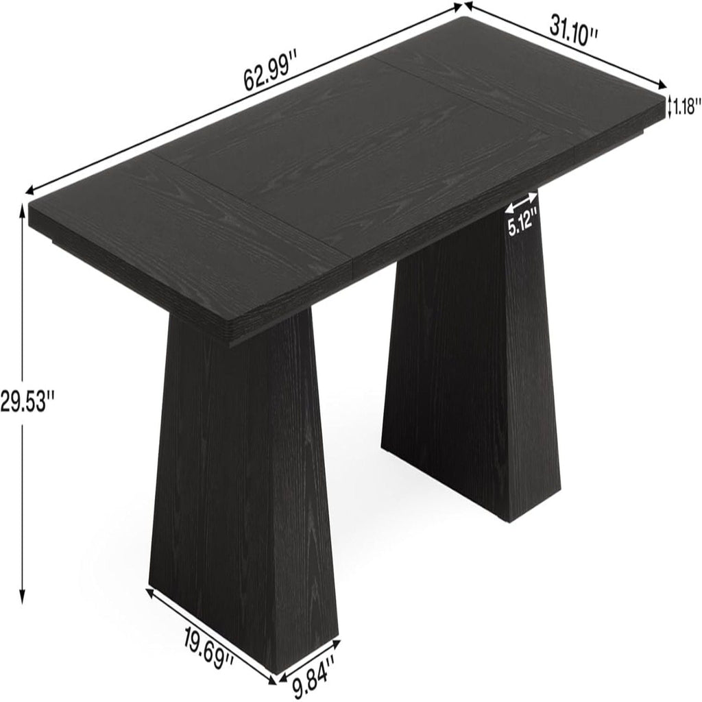 Double Pedestal Executive Desk with Spacious Work Surface - Dark Brown or Black