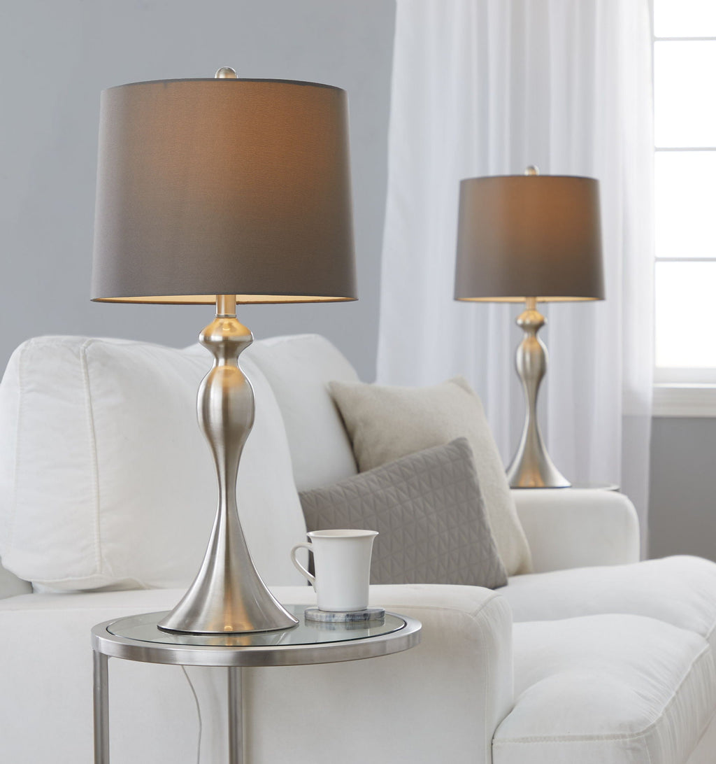 Ashland Contemporary Table Lamp Set with Double-Layer Shade - Multiple Colors