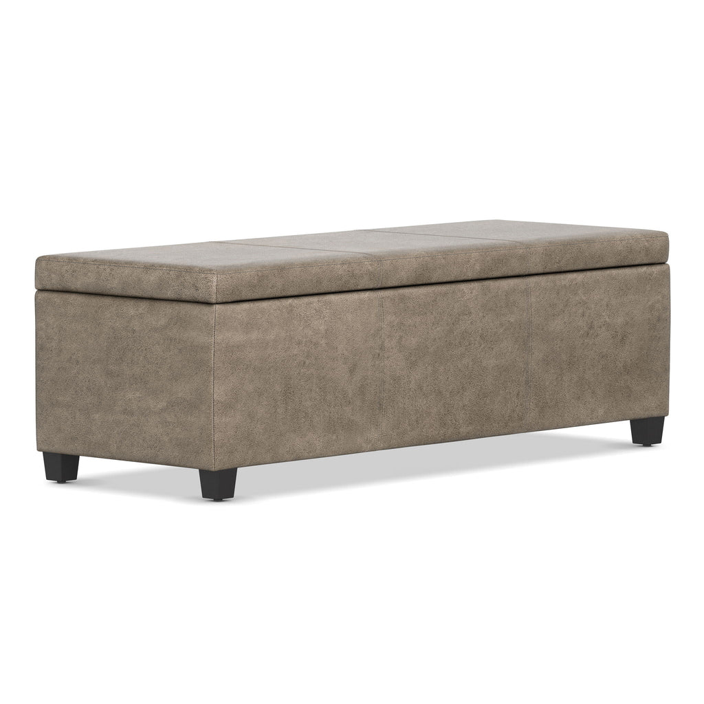 Avalon Contemporary Storage Ottoman Bench with Large Storage - Black, Dark Brown, Dark Gray