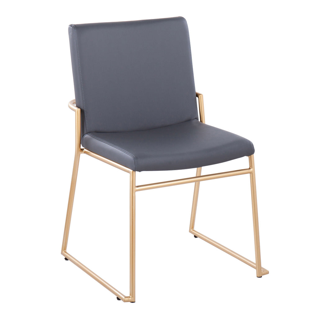Dutchess Contemporary Dining Chair Set with Metal Frame - Dark Gray or Black