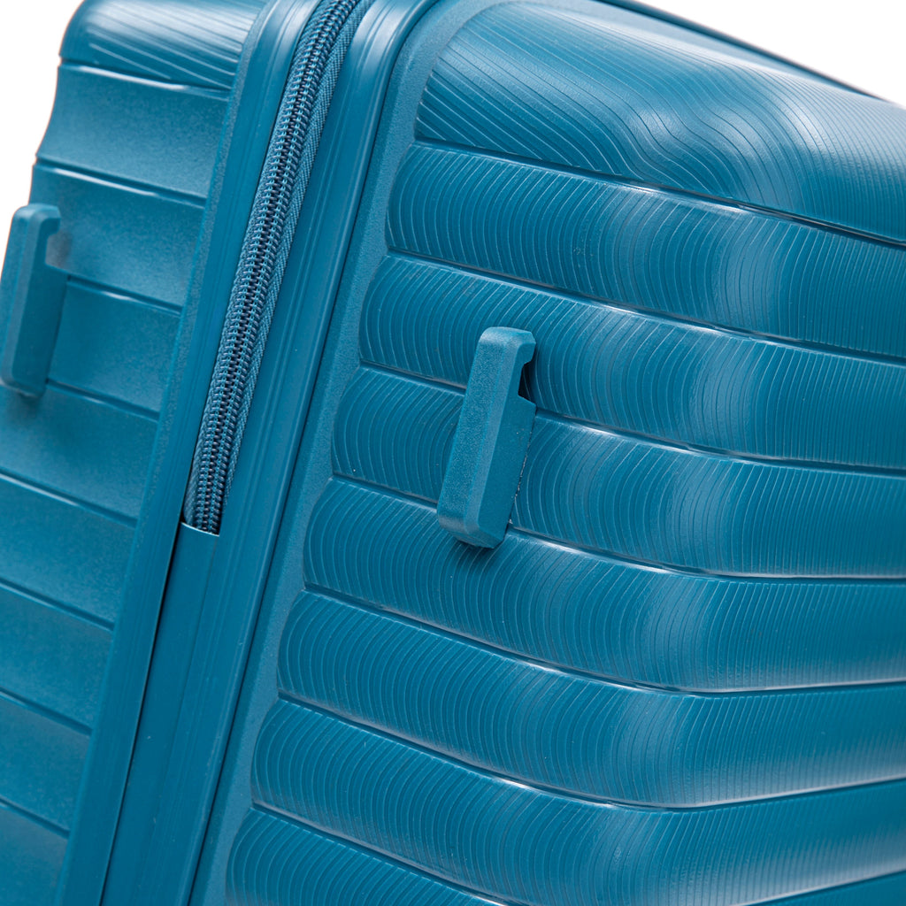 4-Piece Hard Case Luggage Set with Spinner Wheels and Cosmetic Case - Blue