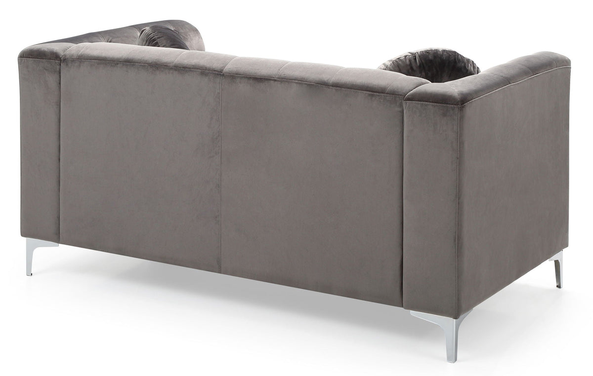 Stylish Sloped Arm Loveseat with MicroSuede Cover - Blue, Dark Gray, Red, Black