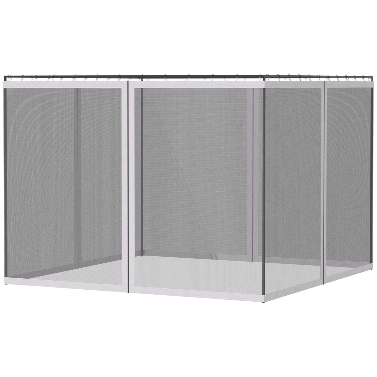 10' x 13' Replacement Mesh Sidewall Netting with Zippers - White