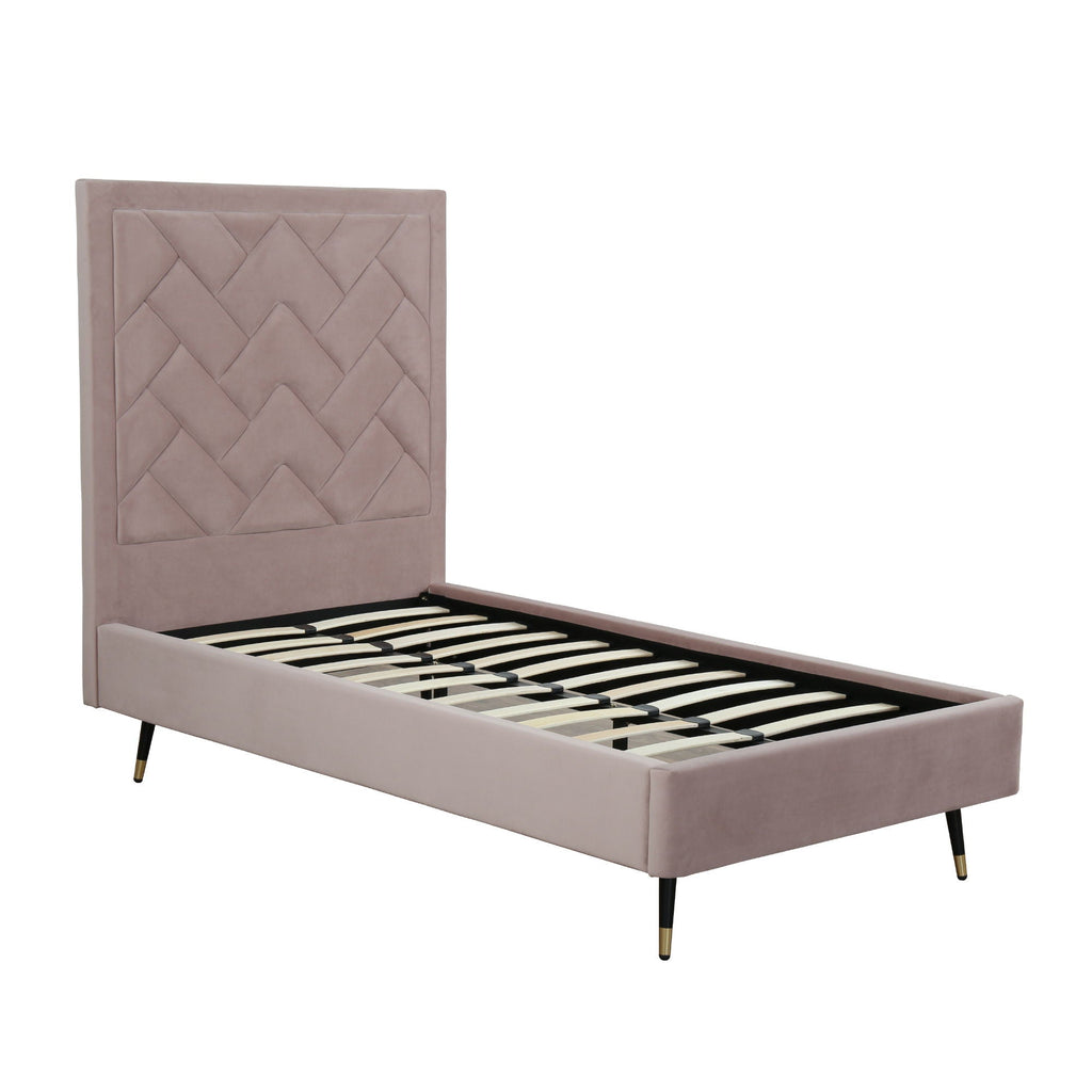 Upholstered Bed with Headboard and Slats - Multiple Colors