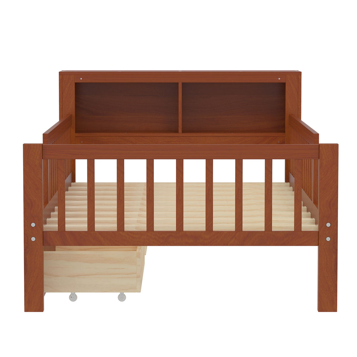 Twin Storage Bed with Headboard Rack & Under-Bed Drawers - Multiple Colors