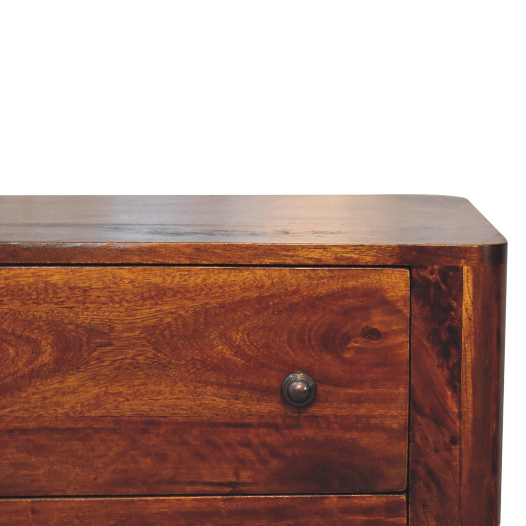 Solid Wood Bera Chest with 3 Drawers - Chestnut Finish