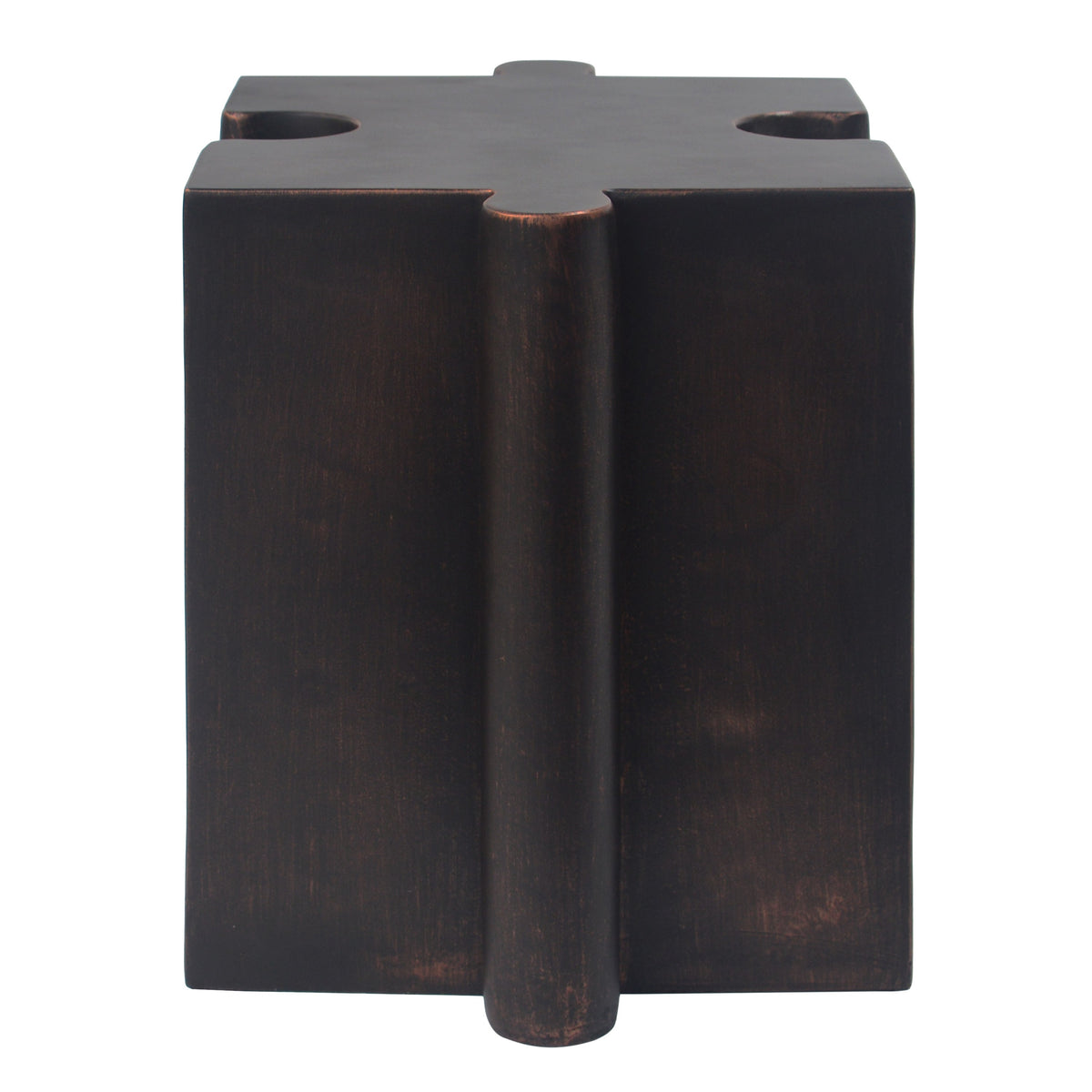 Puzzle Art Side Table with Modular Concave Edge - Magnesium Oxide