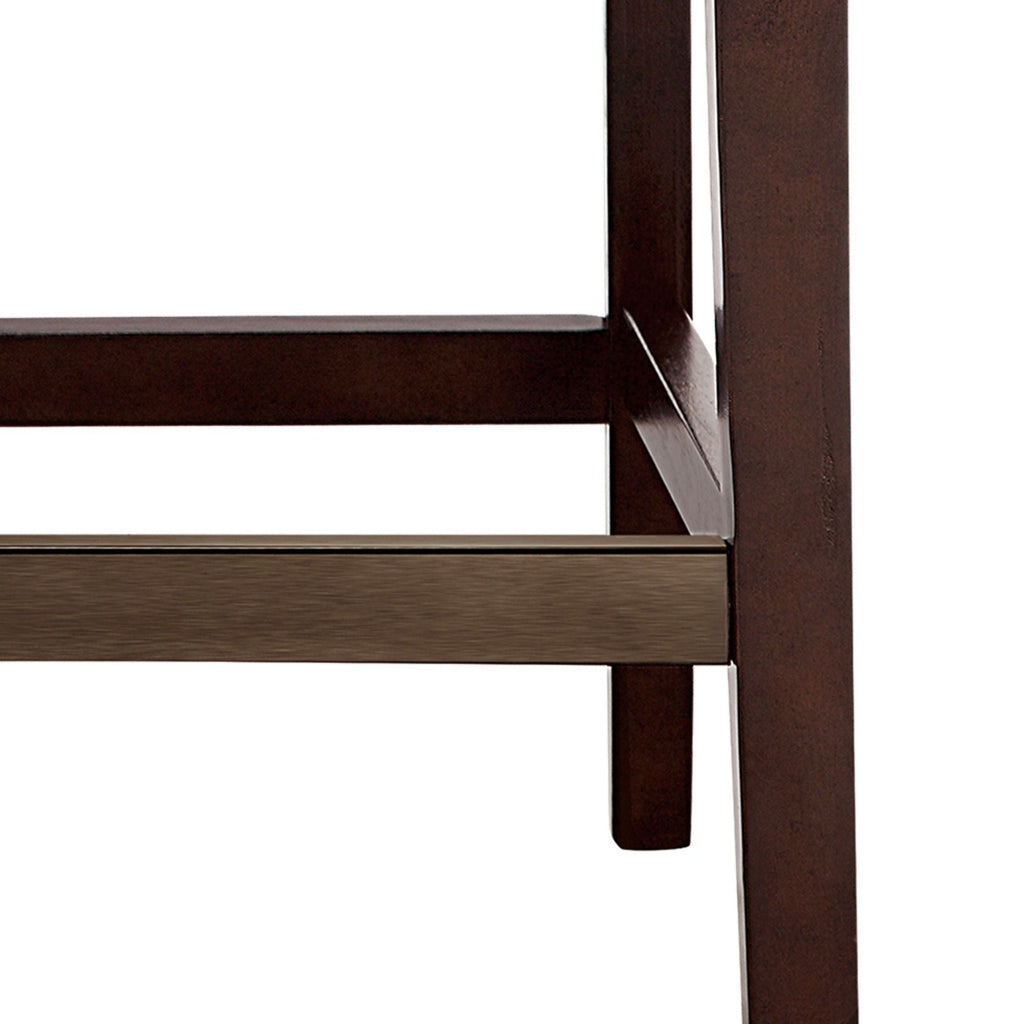 Tufted Counter Stool with Button Tufted Back - Tan