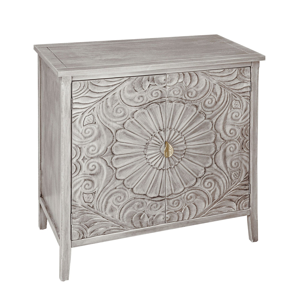 Light Gray 2 Door Cabinet with Adjustable Shelf - Bedroom Storage