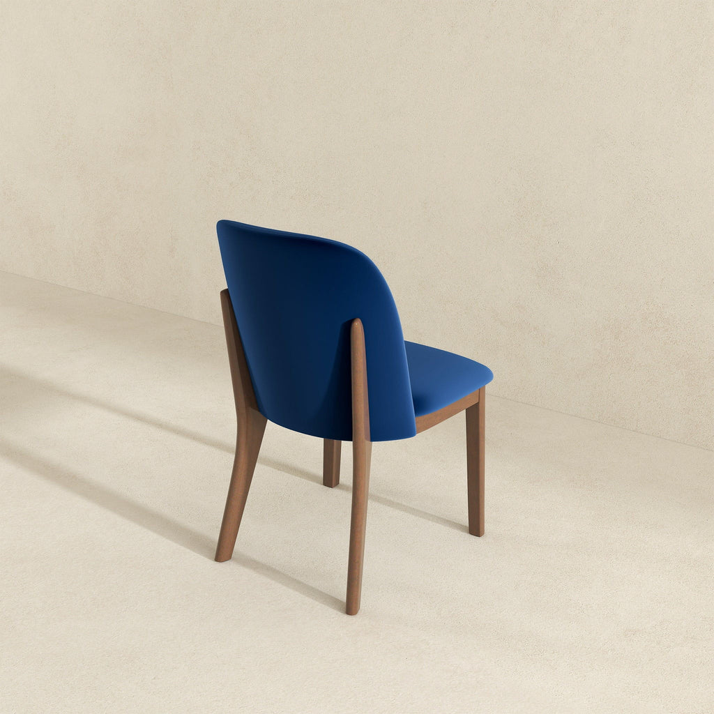 Comfort Dining Chair Set of 2 with Solid Wood Legs - Beige, Orange, Blue, Green