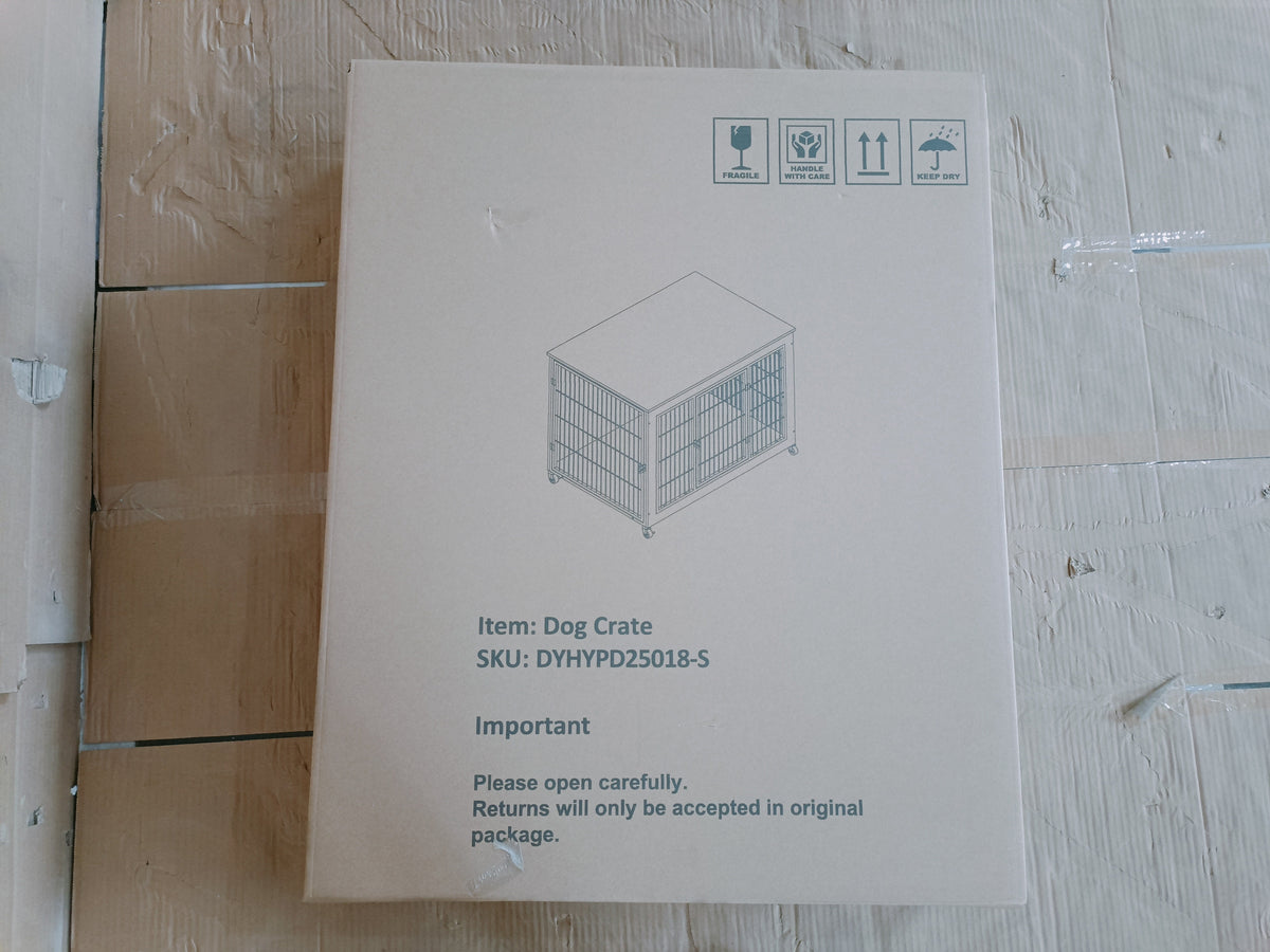 Dog Crate Furniture with Wheels for Small Dogs - Steel & Particle Board