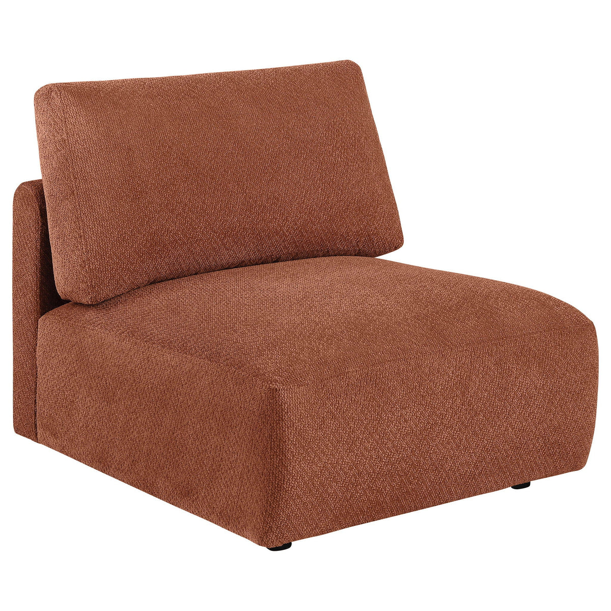 Elysia Chenille Upholstered Modular Armless Chair Coral