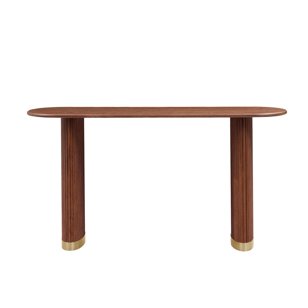 Modern Entryway Console Table with Stainless Steel Legs - Brown or Black