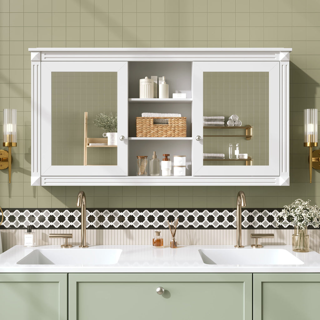 Modern Wall-Mount 2 In 1 Mirror Cabinet