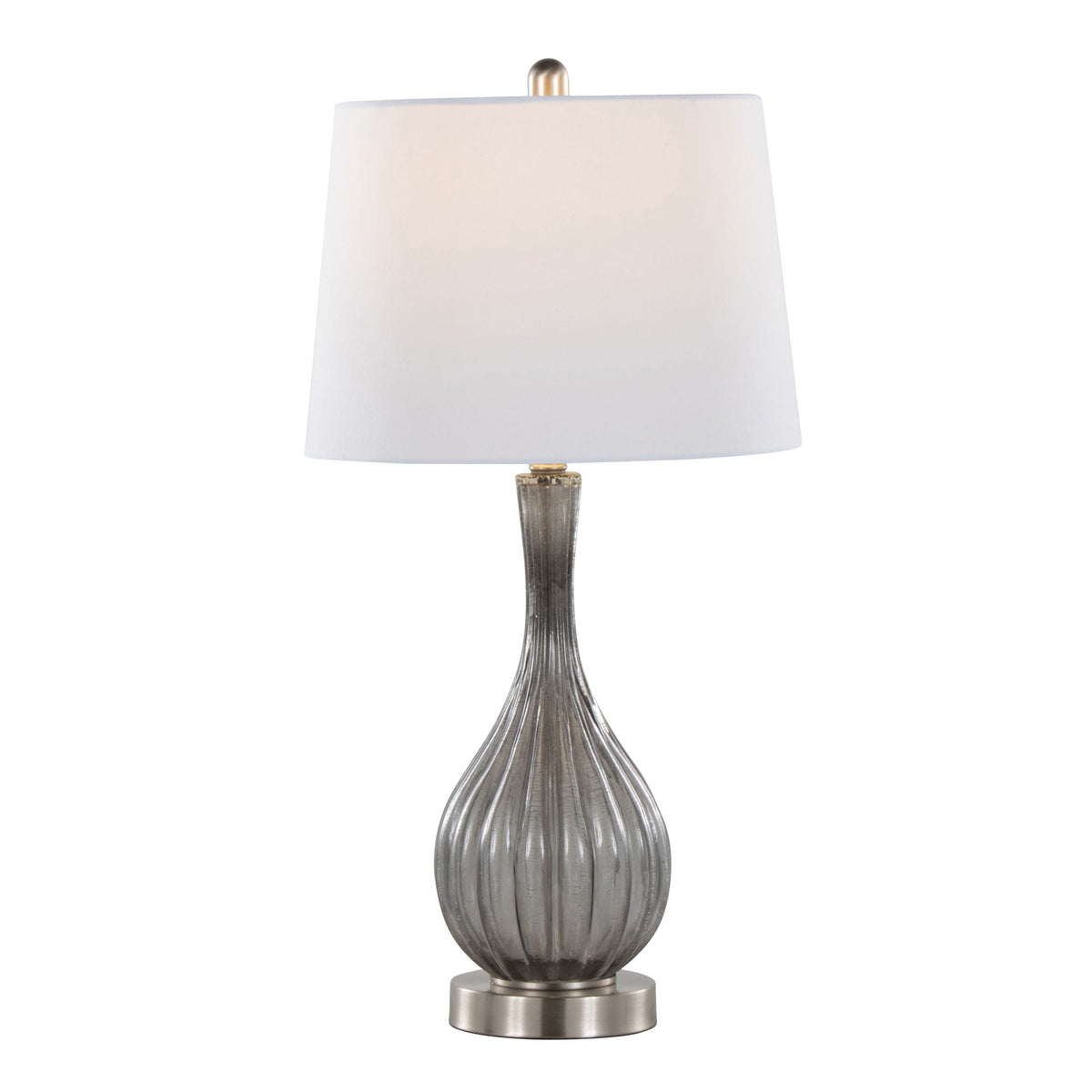 Contemporary Table Lamp Set with Crackle Glass - Gold or Dark Gray