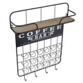 Floating Coffee Bar Shelf with Coffee Pod Holder and Storage Shelf - Black