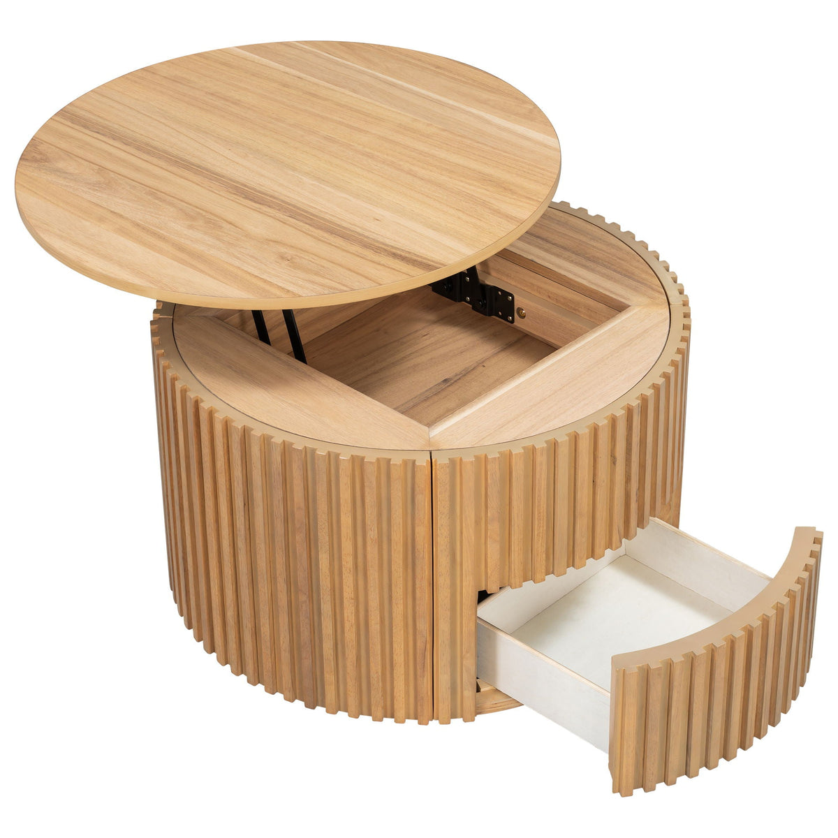 Round Lift Top Coffee Table with Hidden Storage - Multiple Colors